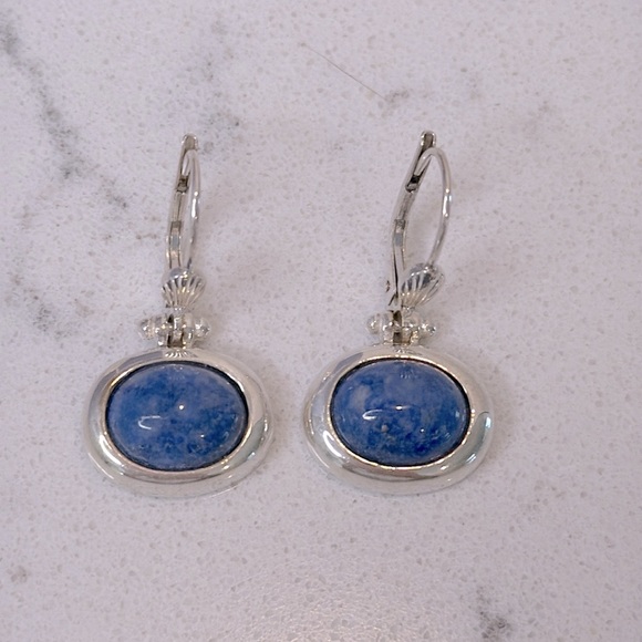Jewelry - Vintage Sterling Silver Blue Lapis Drop Earrings